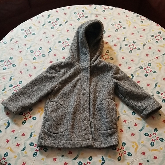 Old Navy Cozy Gray Hooded Jacket - Size 3T - Picture 1 of 4
